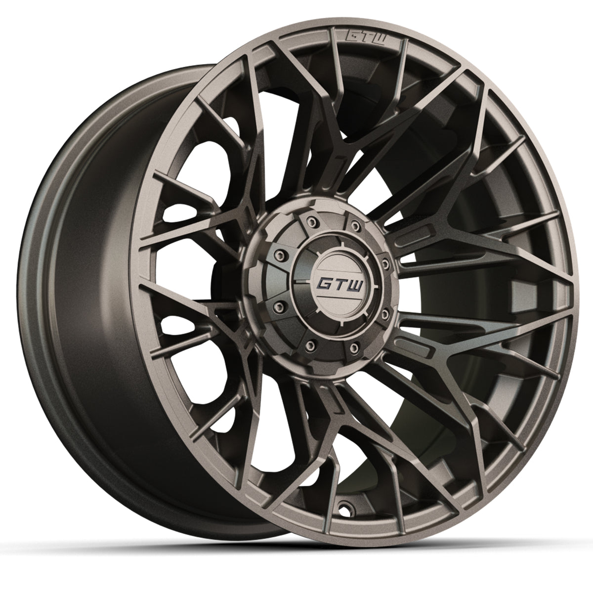 Set of 4 GTW 15" Stellar Bronze Golf Cart Wheels on 23" Nomad A/T Tires