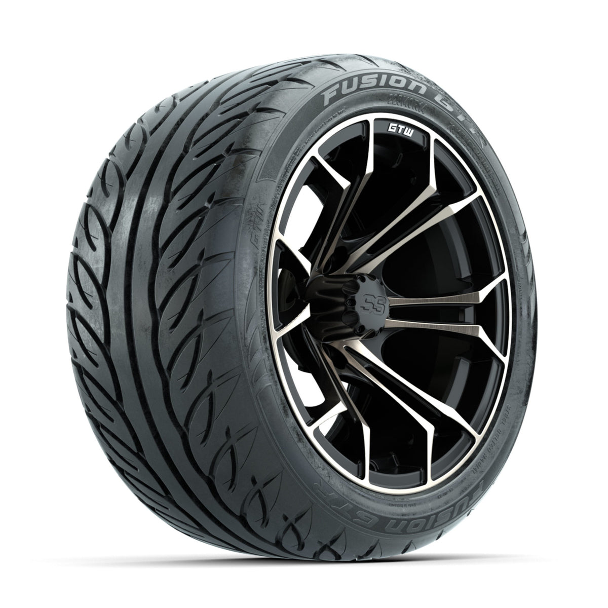 GTW Spyder Bronze/Matte Black 14 in Wheels with 225/40-R14 Fusion GTR Street Tires Full Set