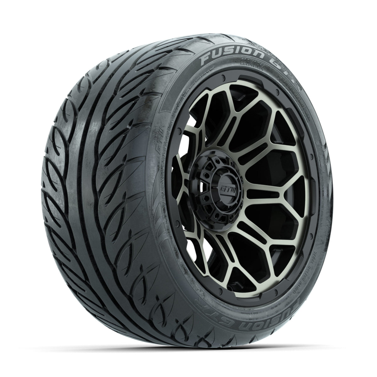 GTW Bravo Matte Bronze 14 in Wheels with 225/40-R14 Fusion GTR Street Tires Full Set