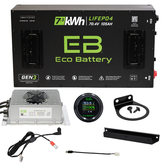 Eco Battery Gen3 70V 105AH LifePo4 Lithium Battery Bundle for Moke Golf Carts 10 year warranty