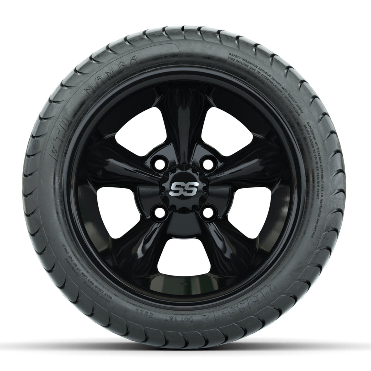 GTW Godfather Black 12 in Wheels with 215/35-12 Mamba Street Tires Full Set