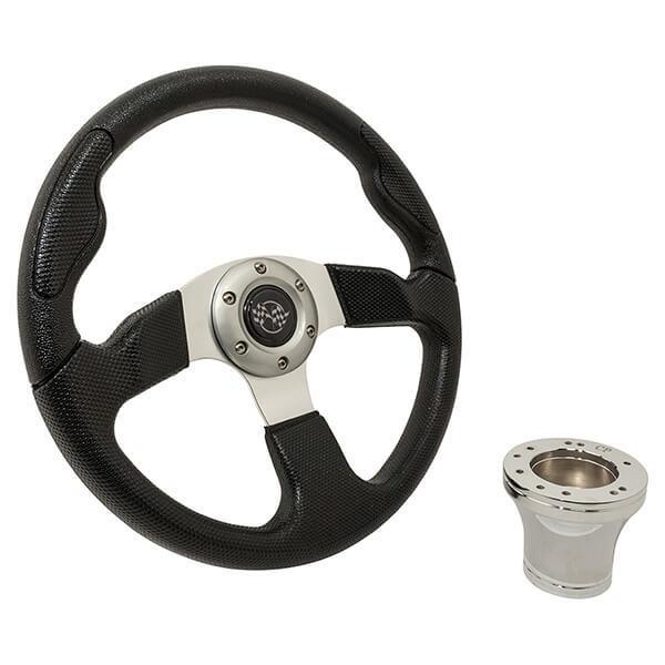 STEERING WHEEL KIT, BLACK/SPORT 13.5 W/CHROME ADAPTER, YAMAHA