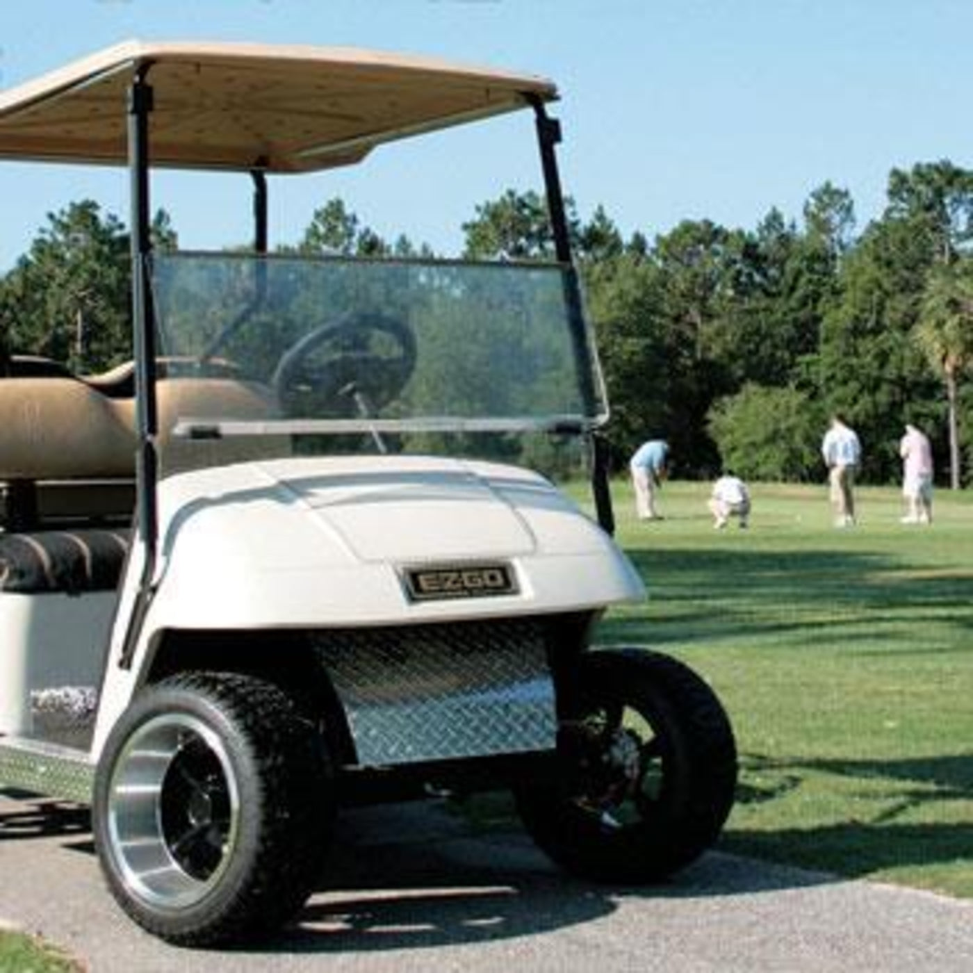 Clear E-Z-GO Express Impact-Resistant Folding Windshield (Years S6/L6 Models)
