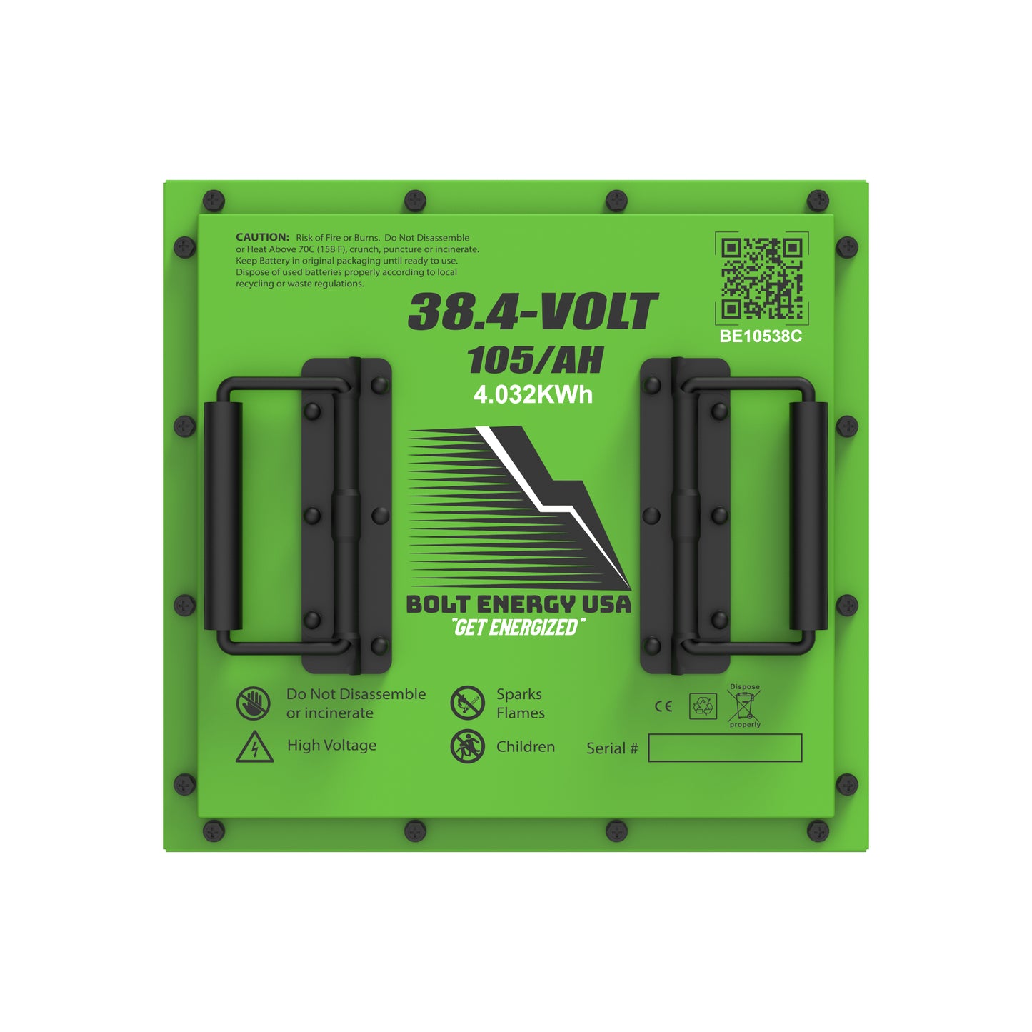 Bolt Energy 38.4V 105Ah LiFePO4 Lithium Battery Kit for Yamaha G1, G8, G9, G14 & G16 Golf Carts Pro