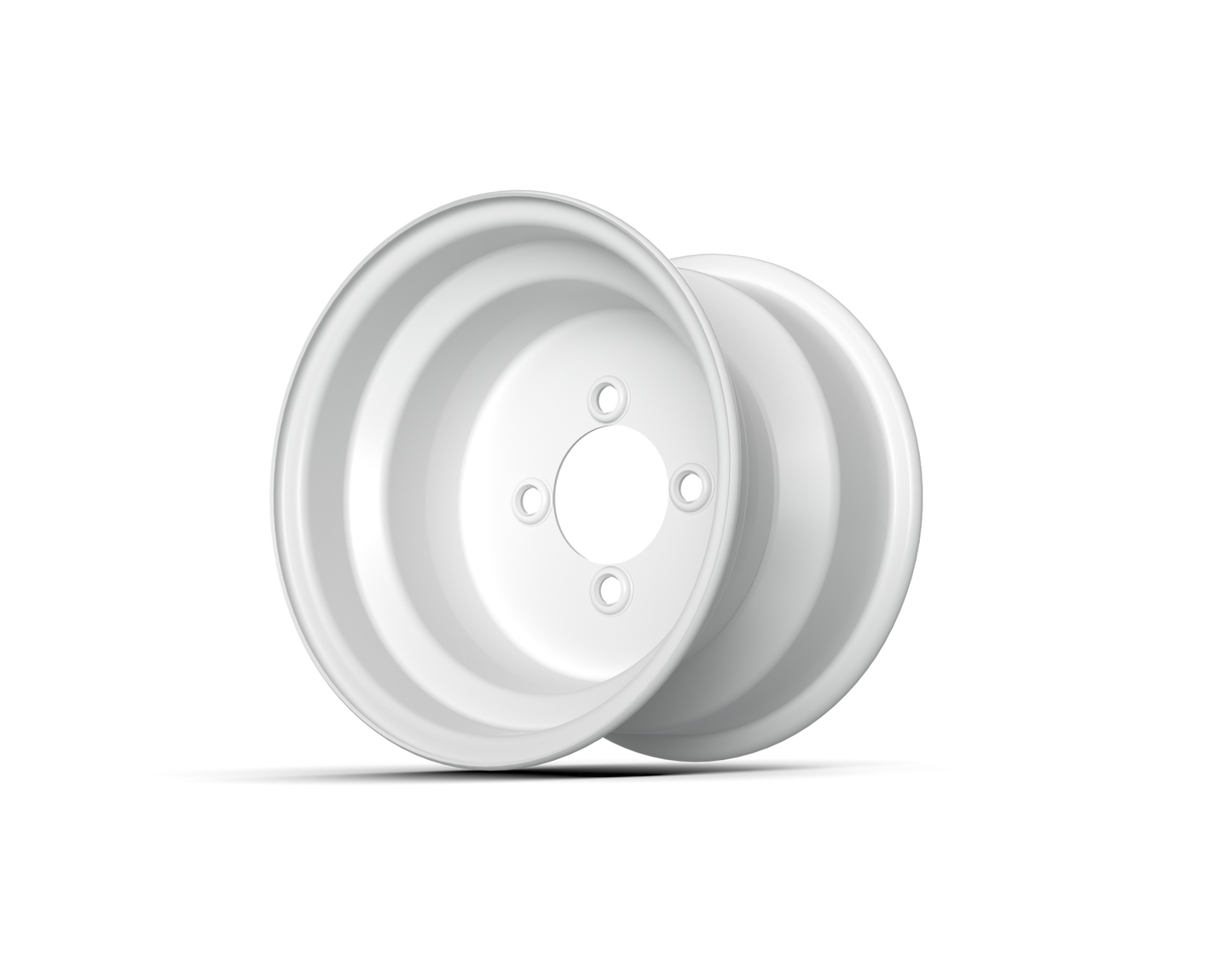 10x7 White Steel Wheel (3:4 Offset)