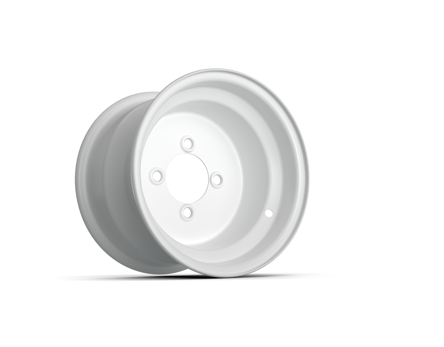 10x7 White Steel Wheel (3:4 Offset)