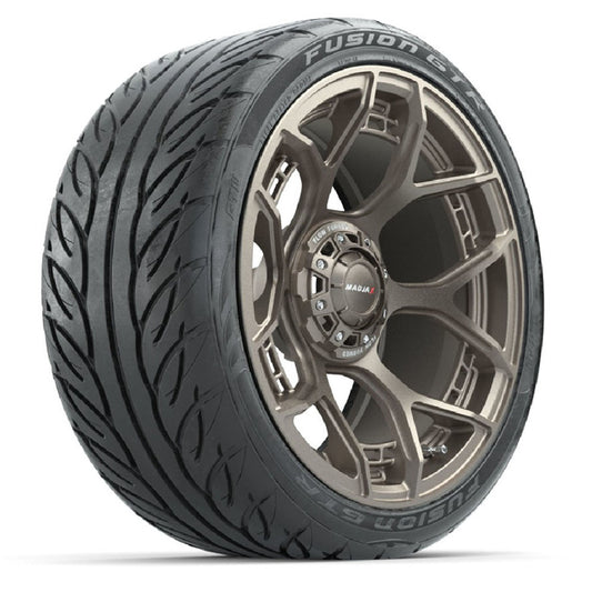 Set of (4) 15 inch MadJax Flow Form Evolution Matte Bronze Wheels with GTW® Fusion GTR Street Tires