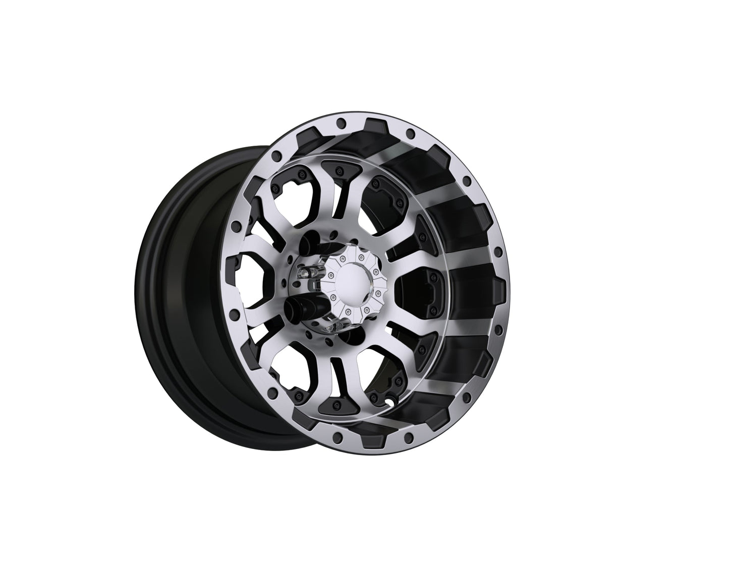 12" GTW® Omega Black with Machined Accents Wheel