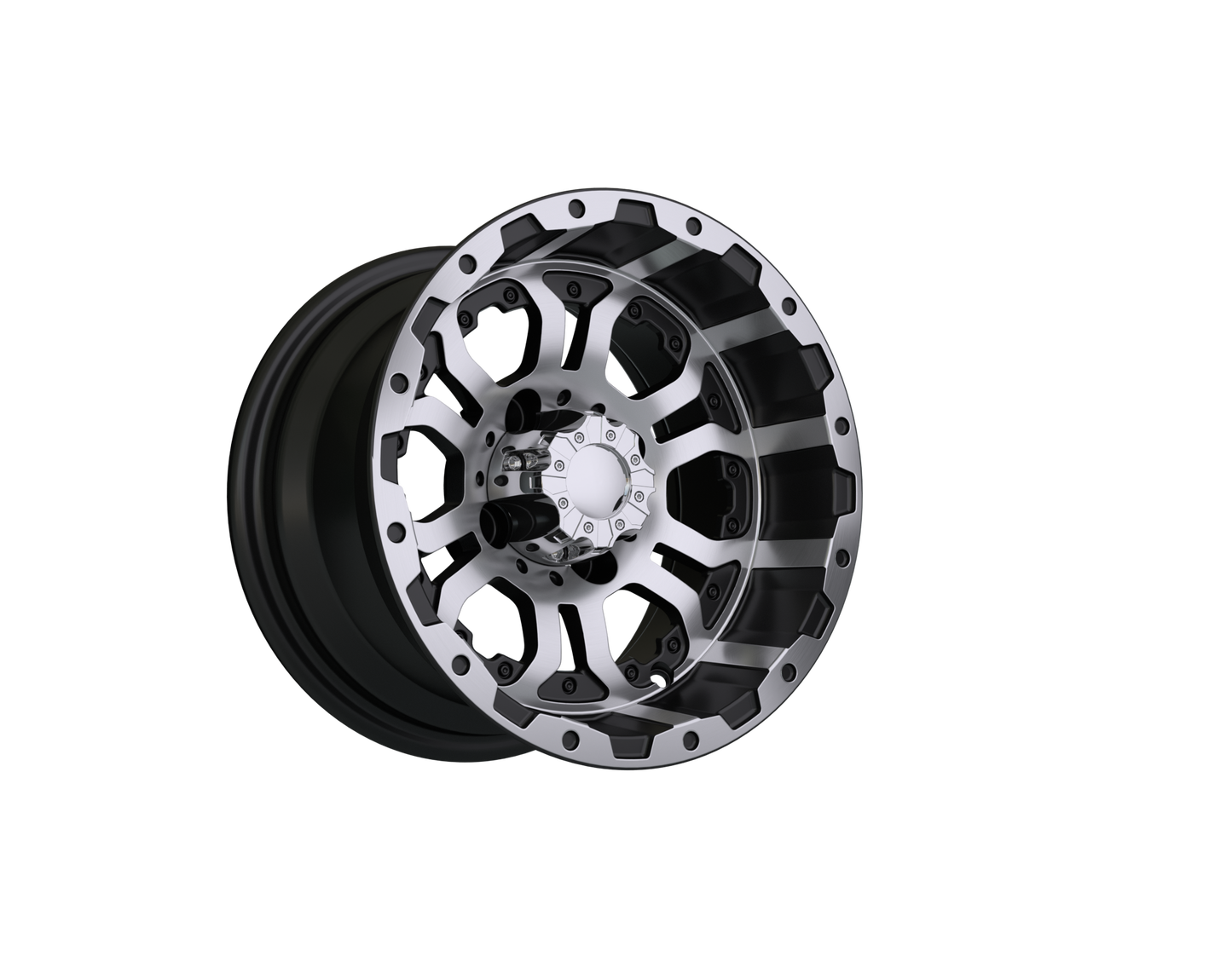 12" GTW® Omega Black with Machined Accents Wheel