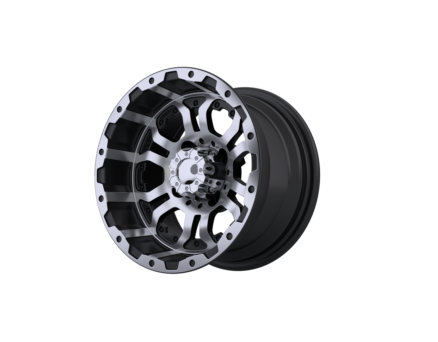 12" GTW® Omega Black with Machined Accents Wheel