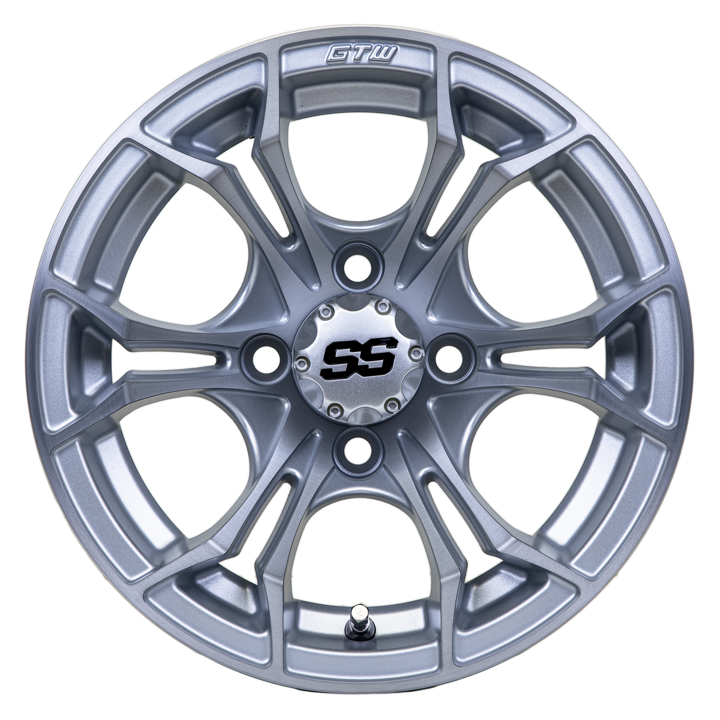 12" GTW Spyder Matte Silver with Machined Accents Wheel