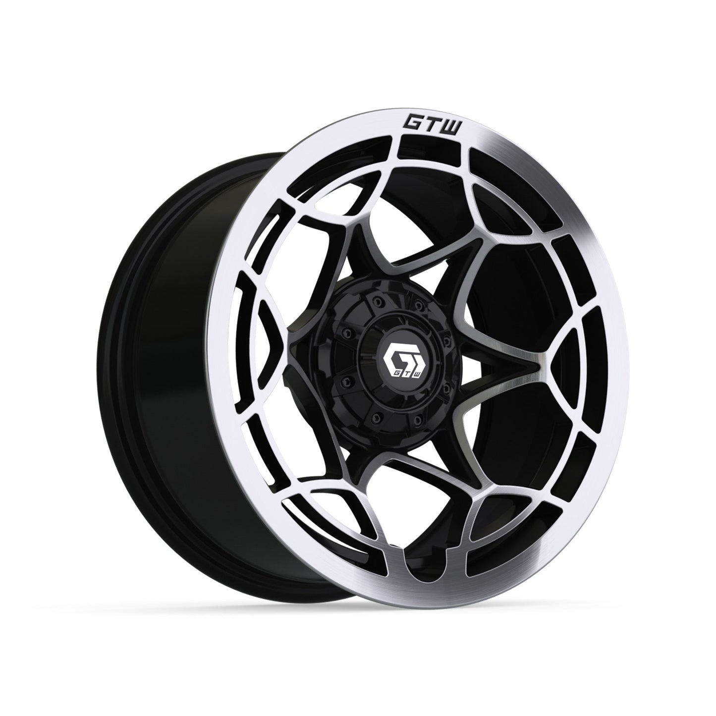 14" GTW Nexus Gloss Black with Silver Face Wheel