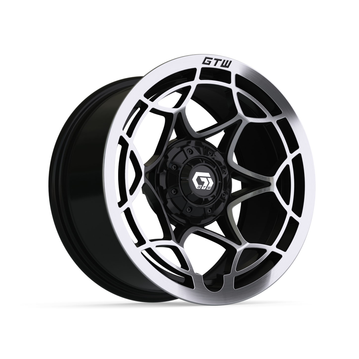 14" GTW Nexus Gloss Black with Silver Face Wheel