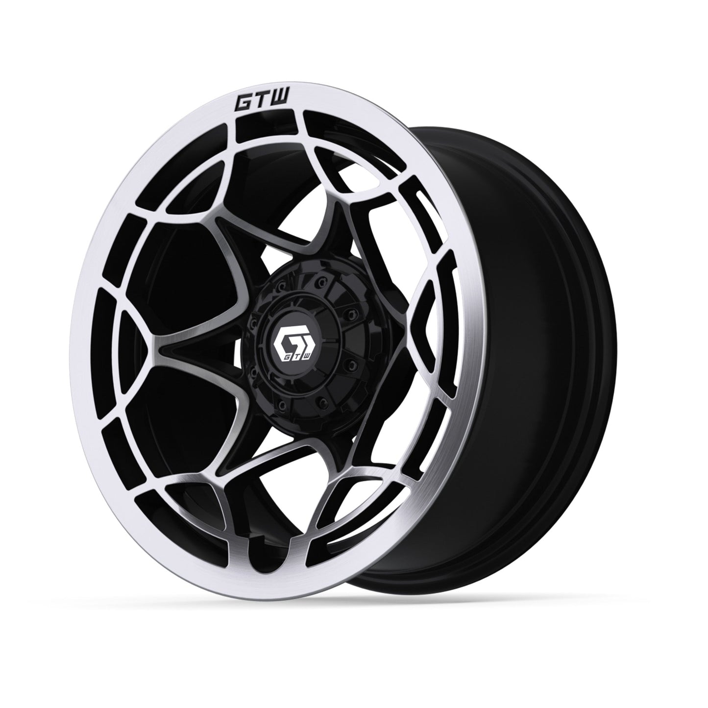 14" GTW Nexus Gloss Black with Silver Face Wheel