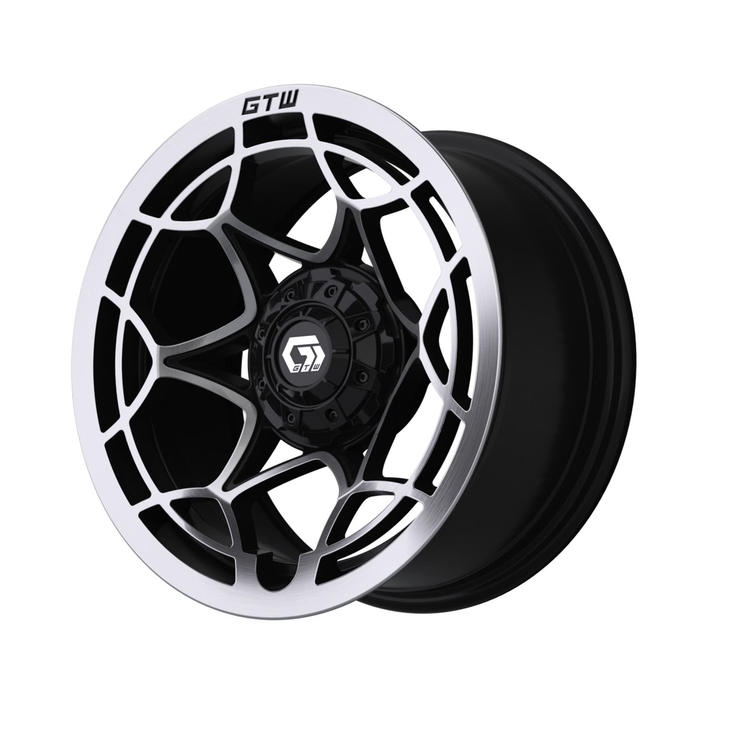 14" GTW Nexus Gloss Black with Silver Face Wheel