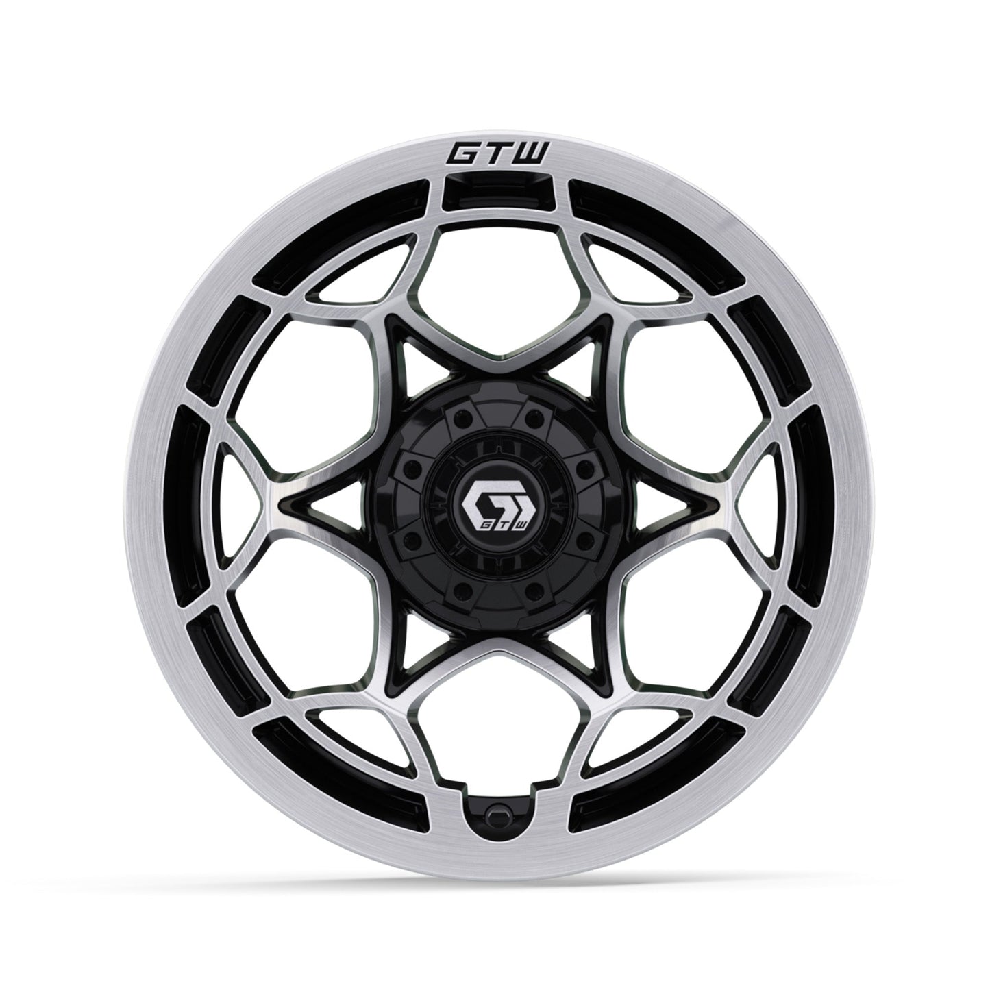 14" GTW Nexus Gloss Black with Silver Face Wheel