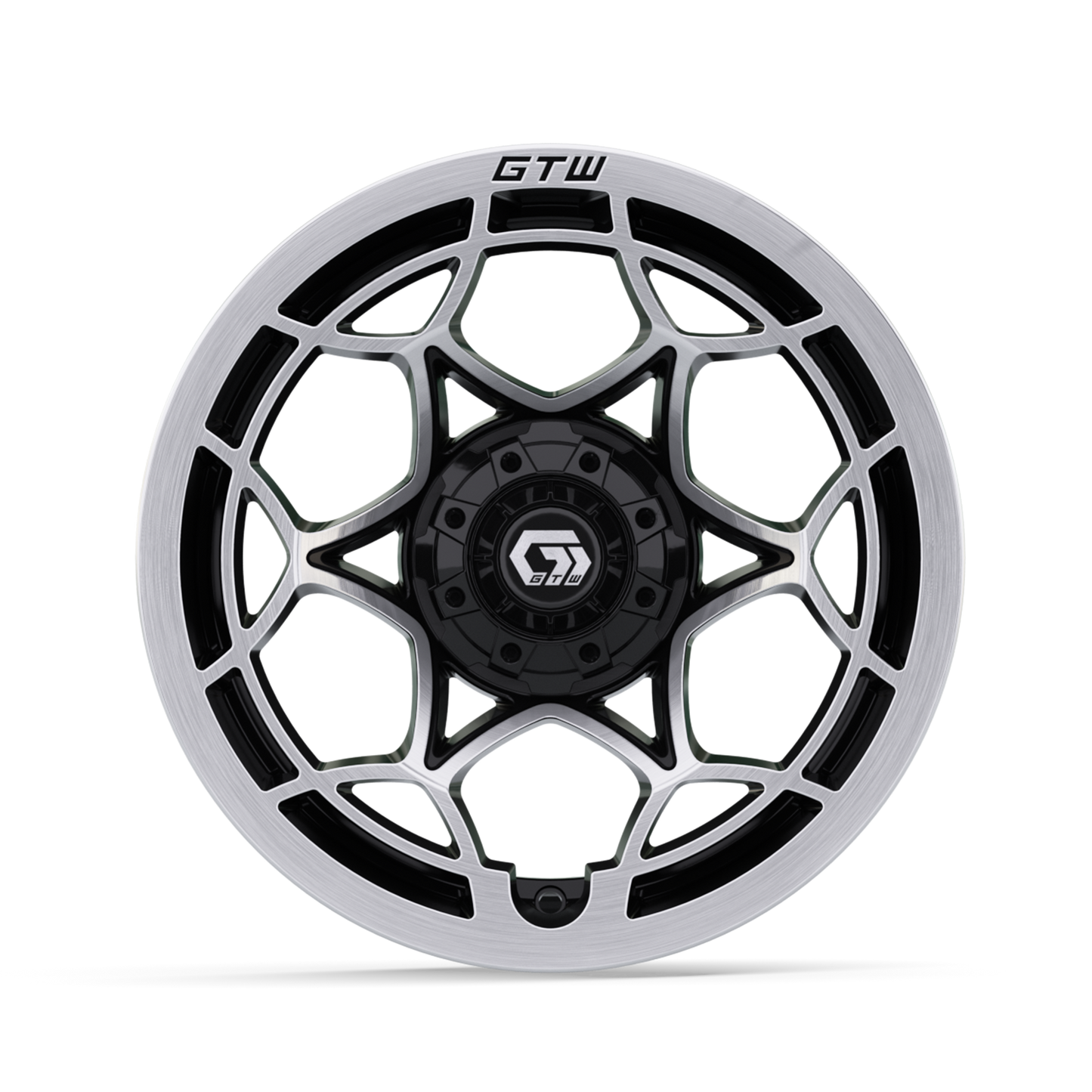 14" GTW Nexus Gloss Black with Silver Face Wheel