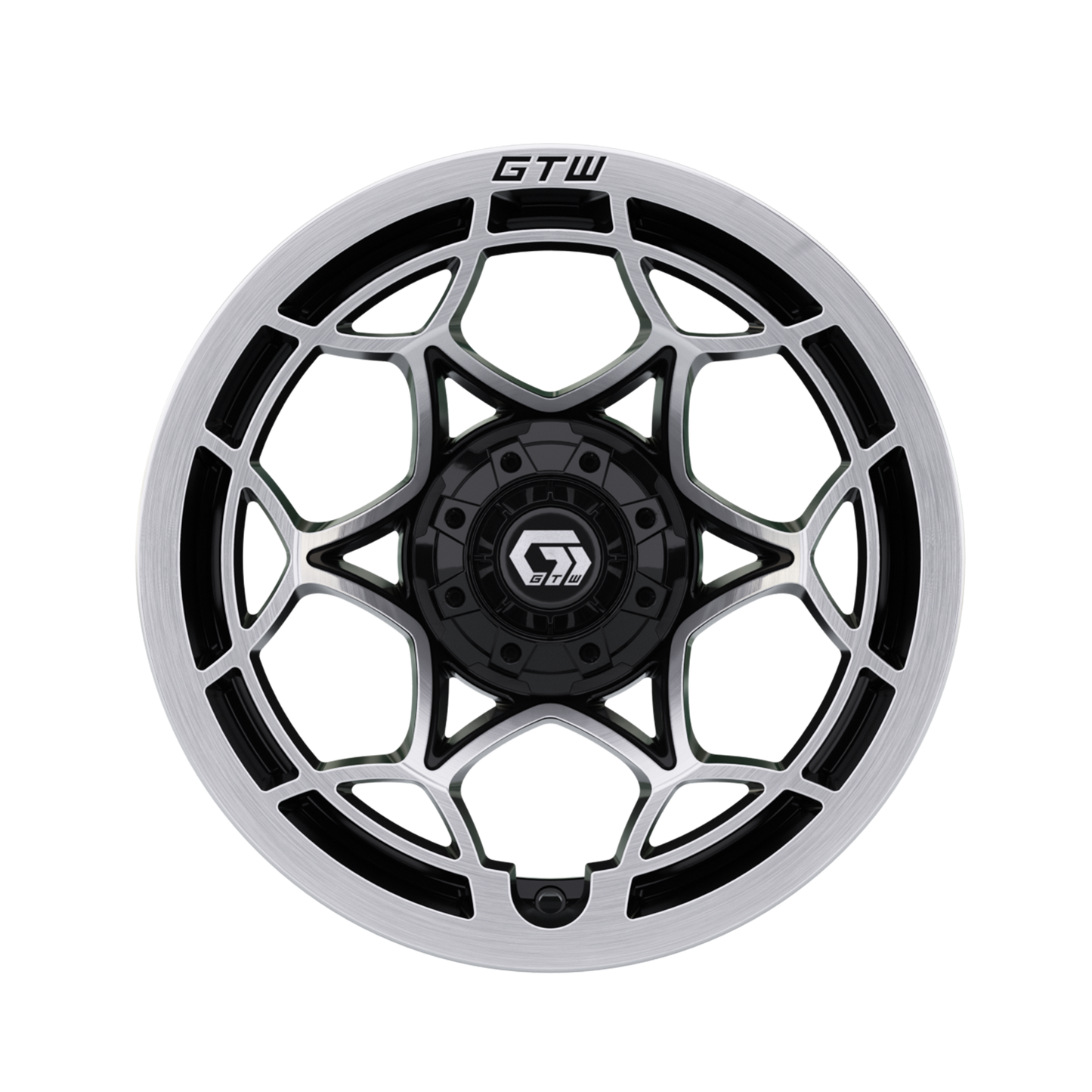 14" GTW Nexus Gloss Black with Silver Face Wheel