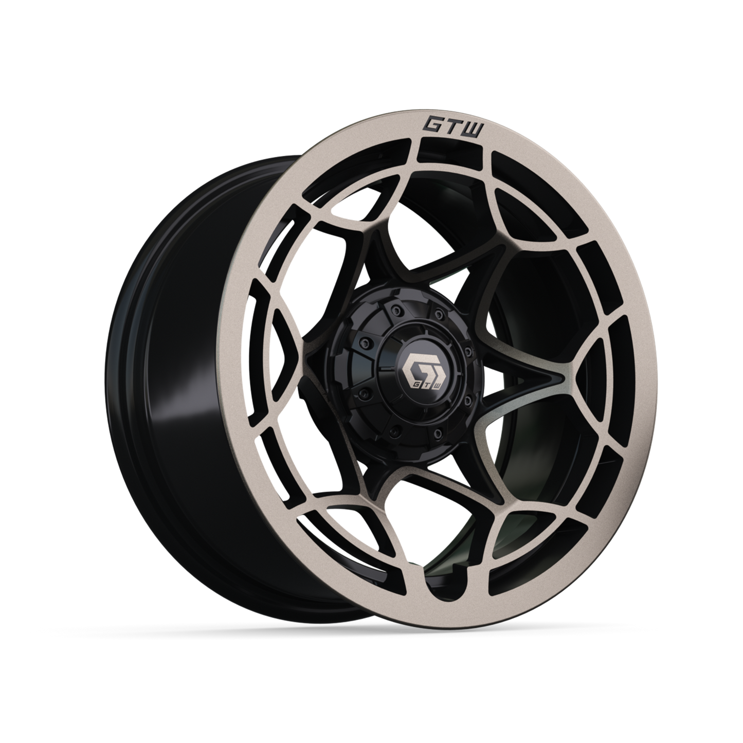14" GTW Nexus Gloss Black with Satin Bronze Face Wheel