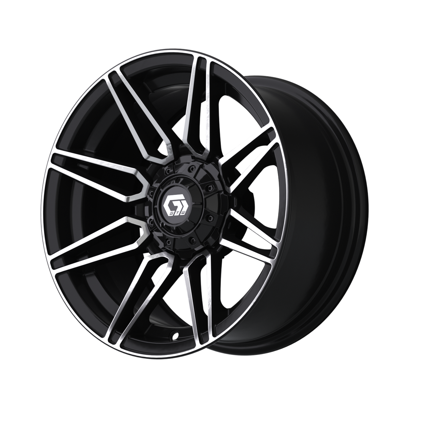 14" GTW Stealth Gloss Black with Machined Accents Wheel