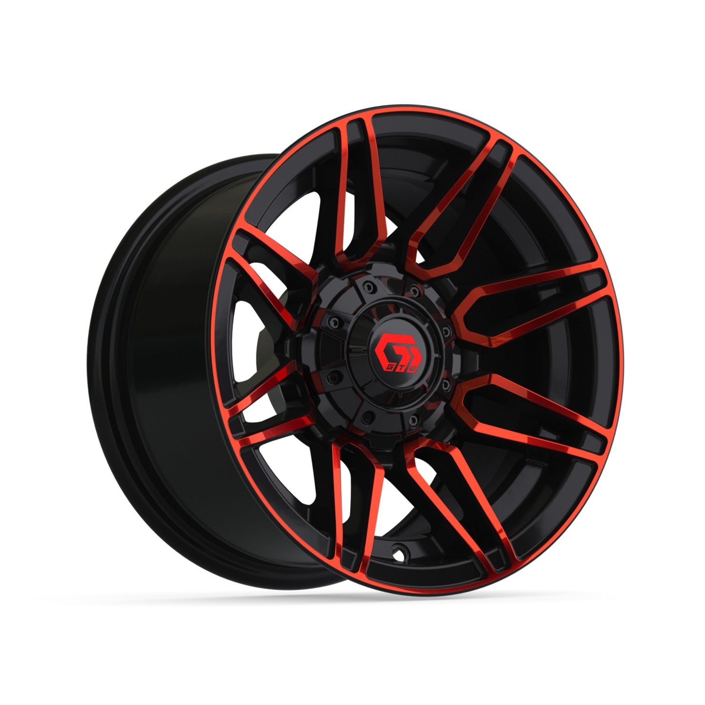 12" GTW Stealth Gloss Black with Red Face Wheel