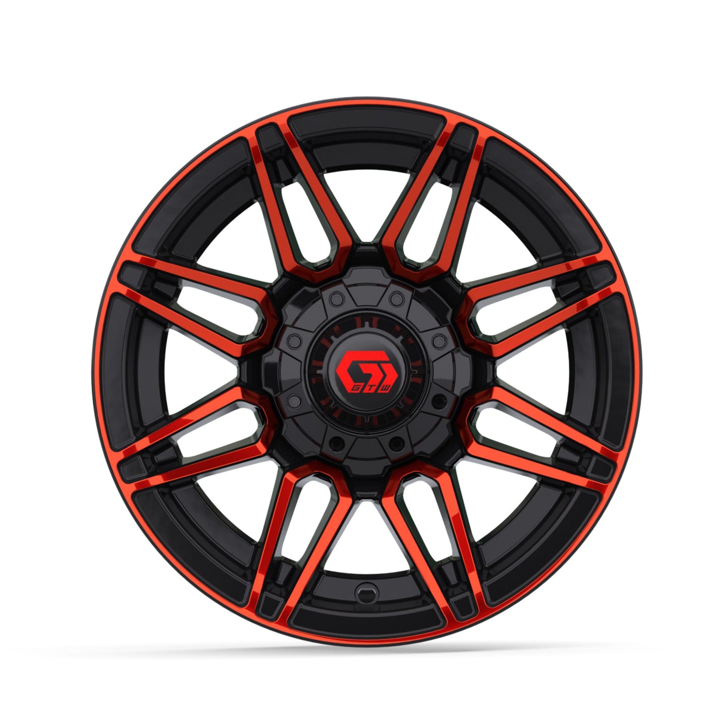 12" GTW Stealth Gloss Black with Red Face Wheel
