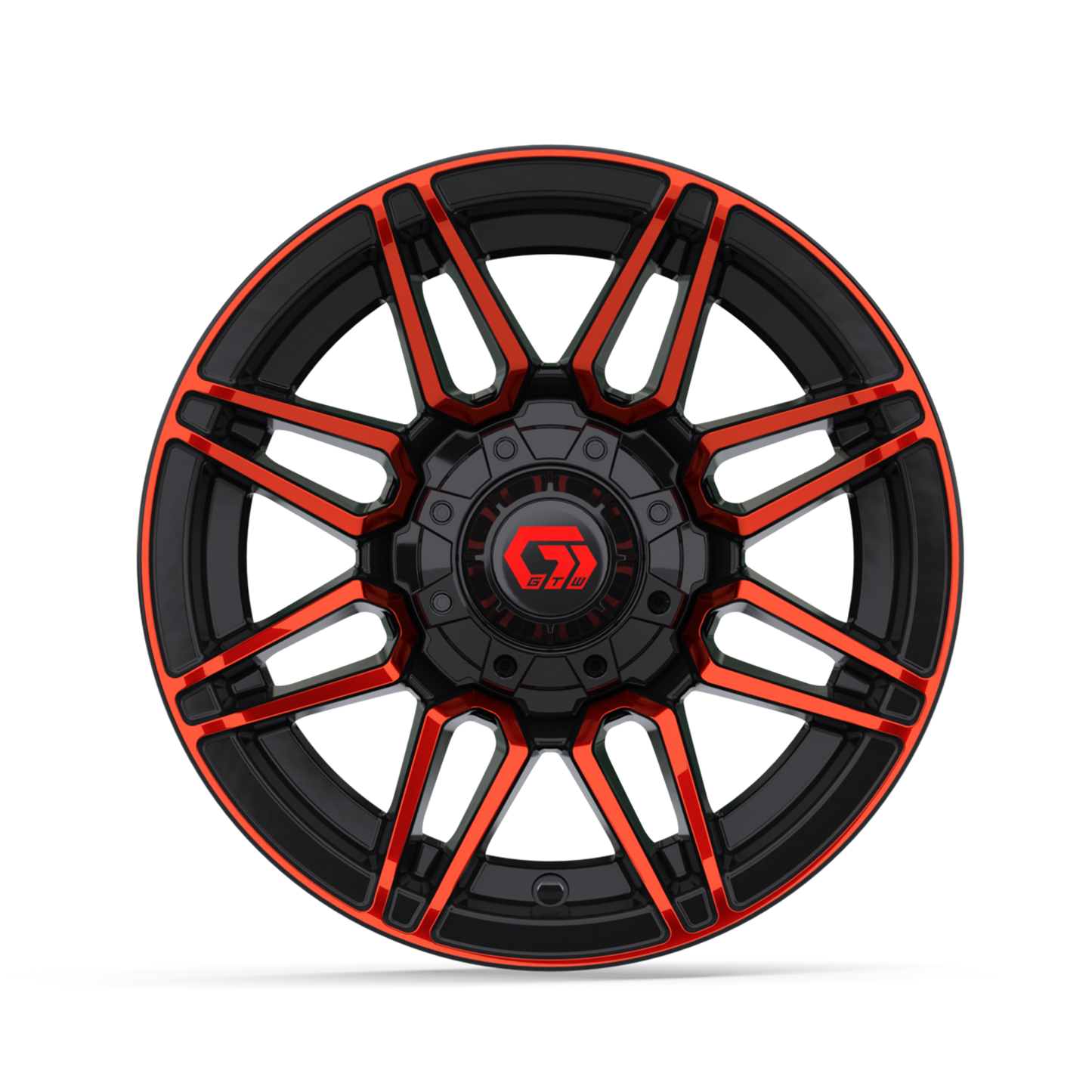 12" GTW Stealth Gloss Black with Red Face Wheel