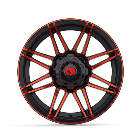 14" GTW Stealth Gloss Black with Red Face Wheel