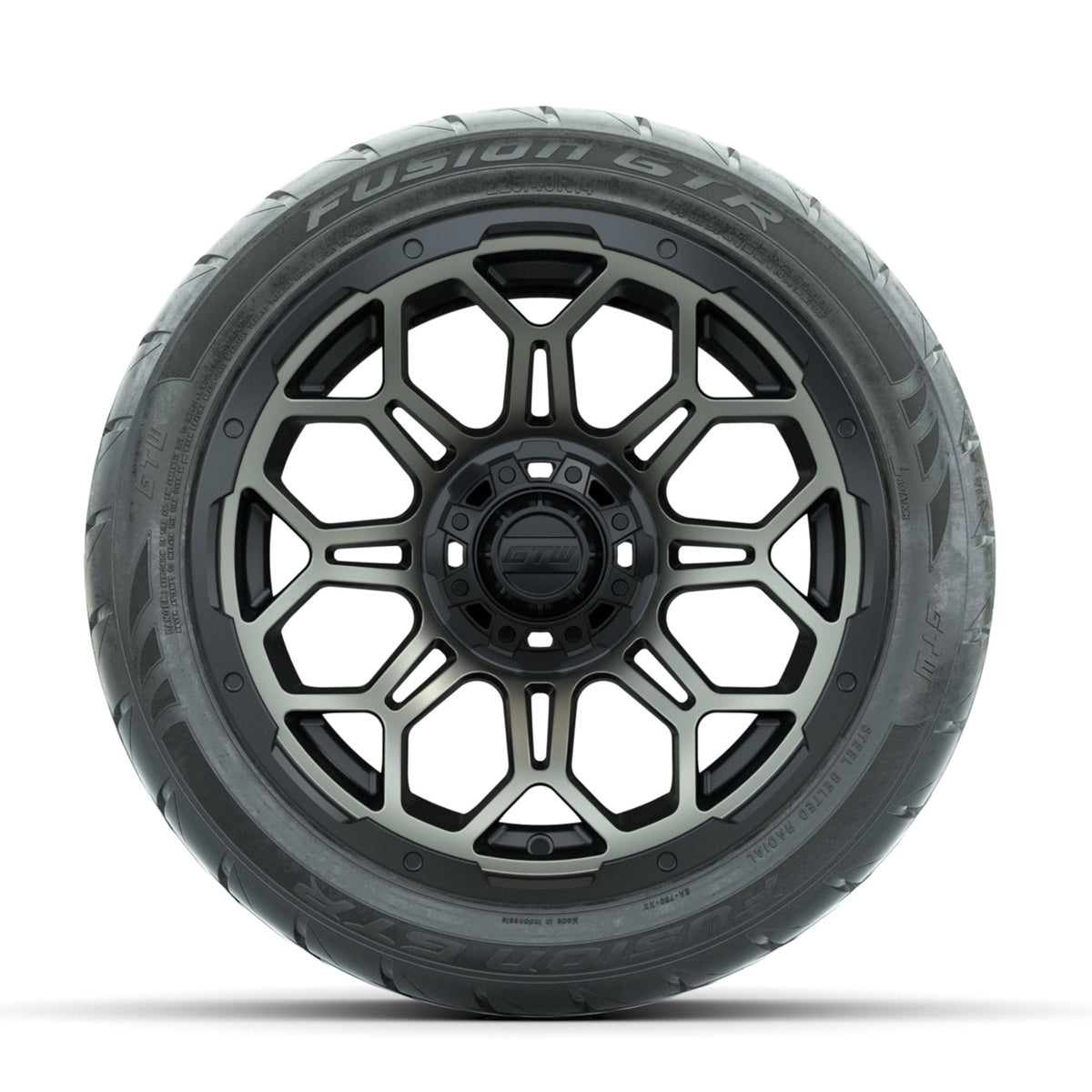 GTW Bravo Matte Bronze 14 in Wheels with 225/40-R14 Fusion GTR Street Tires Full Set