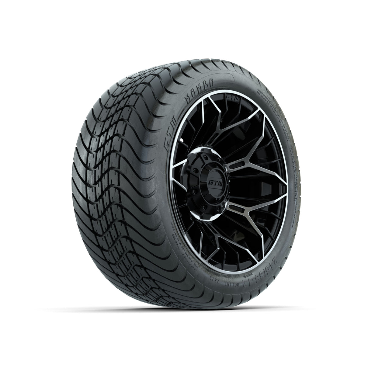 Set of (4) 12 in GTW® Stellar Machined & Black Wheels with 215/35-12 Mamba Street Tires