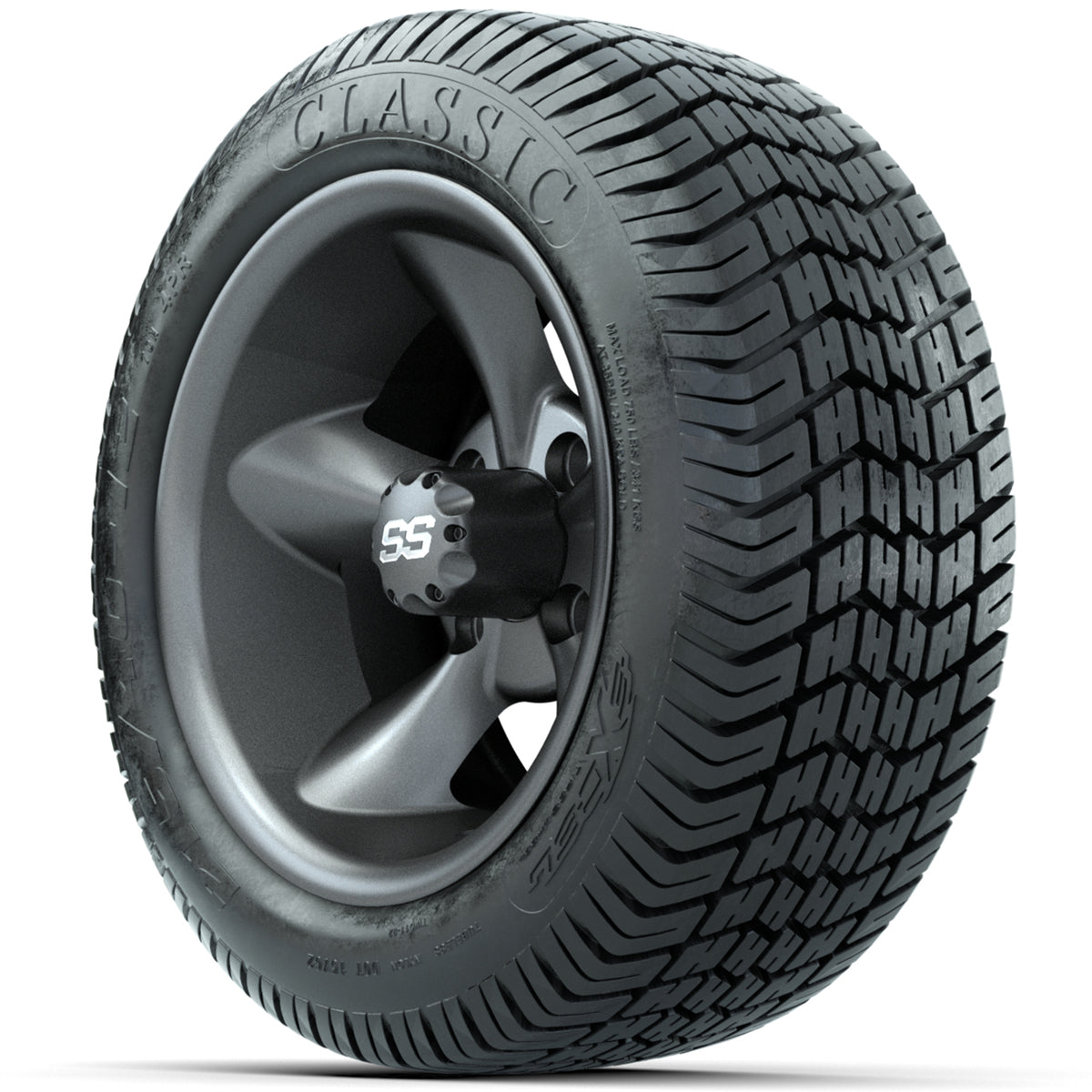 Set of (4) 12" GTW Godfather Wheels with 215/40-12 Excel Classic Street Tires