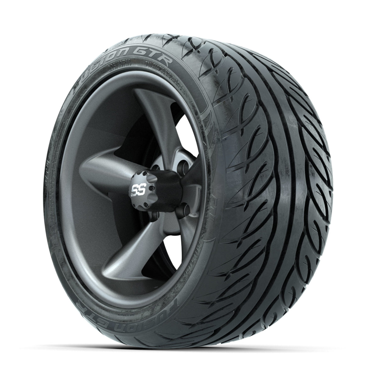 GTW Godfather Matte Grey 14 in Wheels with 225/40-R14 Fusion GTR Street Tires Full Set