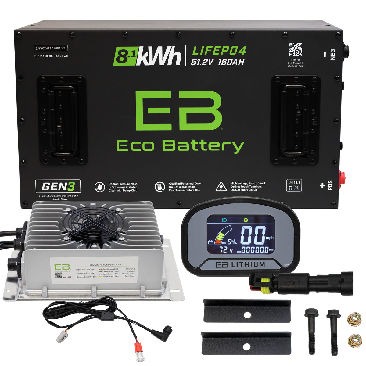 ICON® EV 2017-2021 Eco Lithium 51v 160Ah GEN3 Toyota Neos Controller Battery Bundle 10 Year Warranty