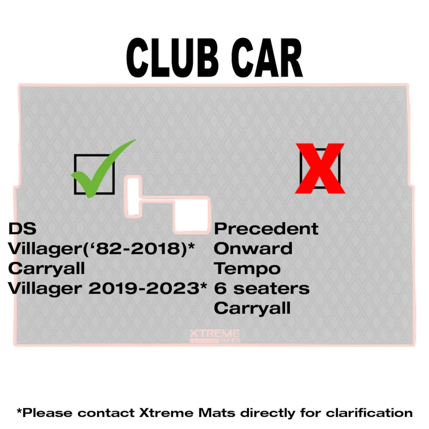 Club Car DS Floor Mat - Xtreme Full Coverage | 1982-2013 Villager All Black