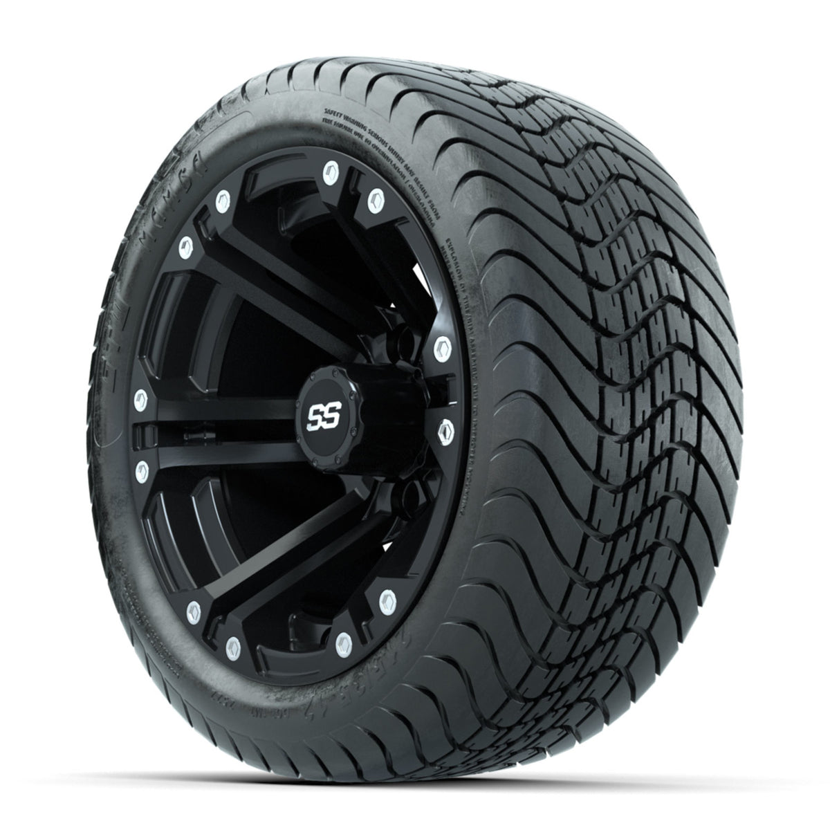 GTW Specter Matte Black 12 in Wheels with 215/35-12 Mamba Street Tires Full Set
