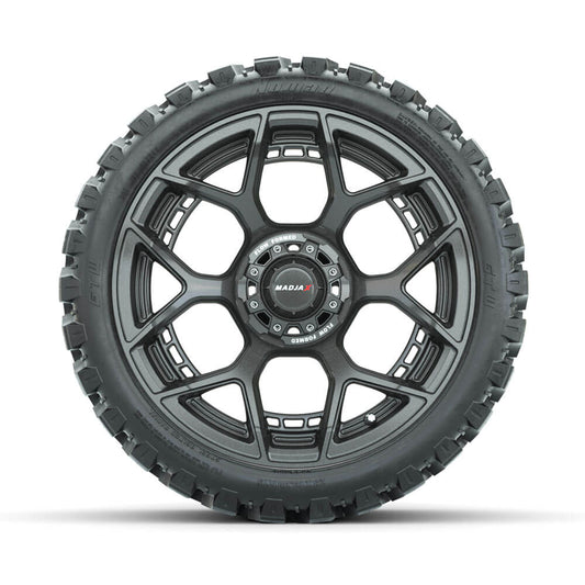 Set of (4) 15 MadJax Flow Form Evolution Gunmetal Wheels with GTW Nomad Off Road Tires