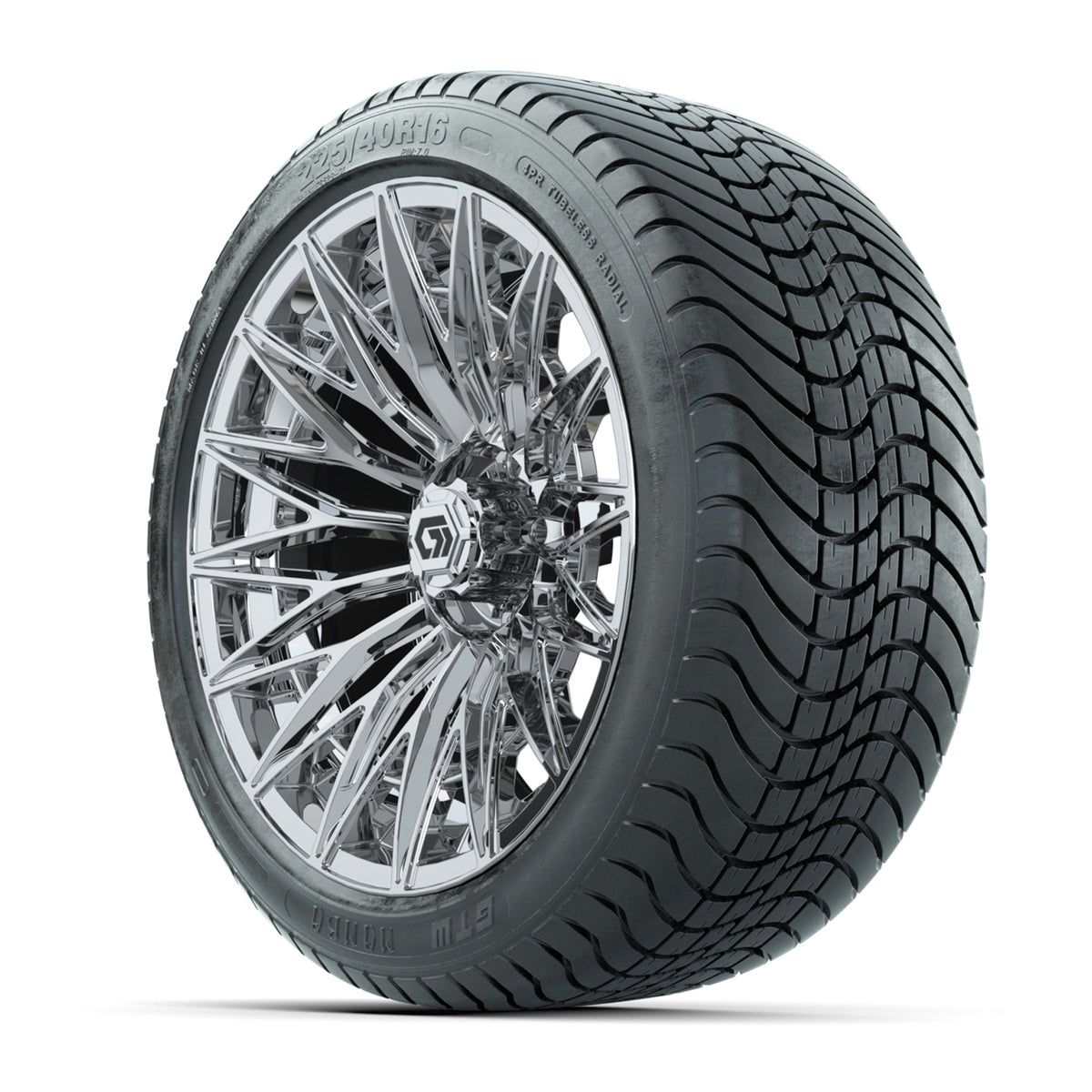 GTW® Blur Chrome 16" Wheels with 225/40-R16 Mamba Street Tires - Full Set