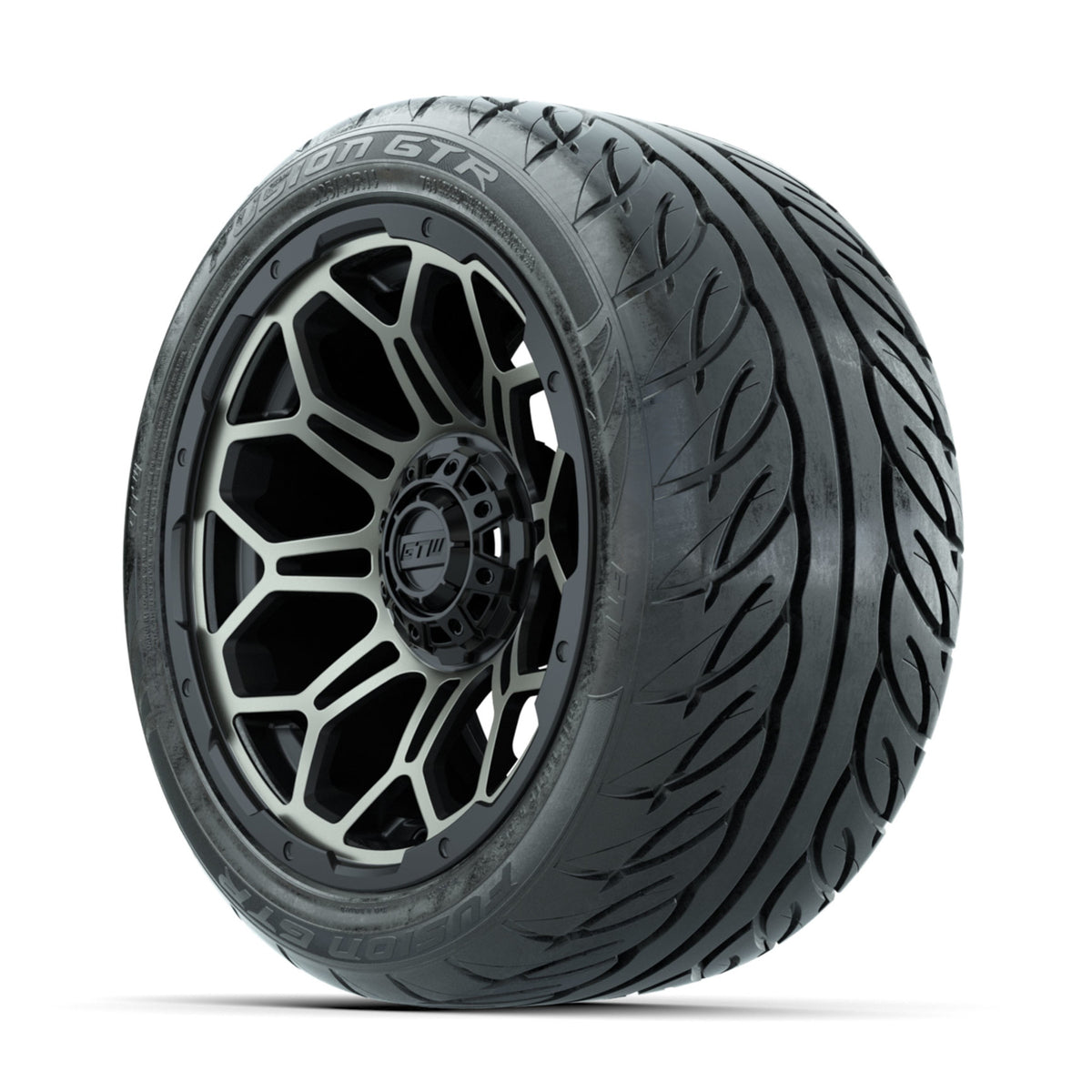 GTW Bravo Matte Bronze 14 in Wheels with 225/40-R14 Fusion GTR Street Tires Full Set