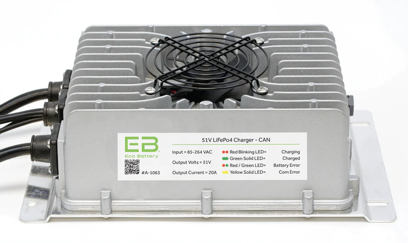 Eco Battery 51V 20A FAST CHARGING Lithium Battery Charger with CAN