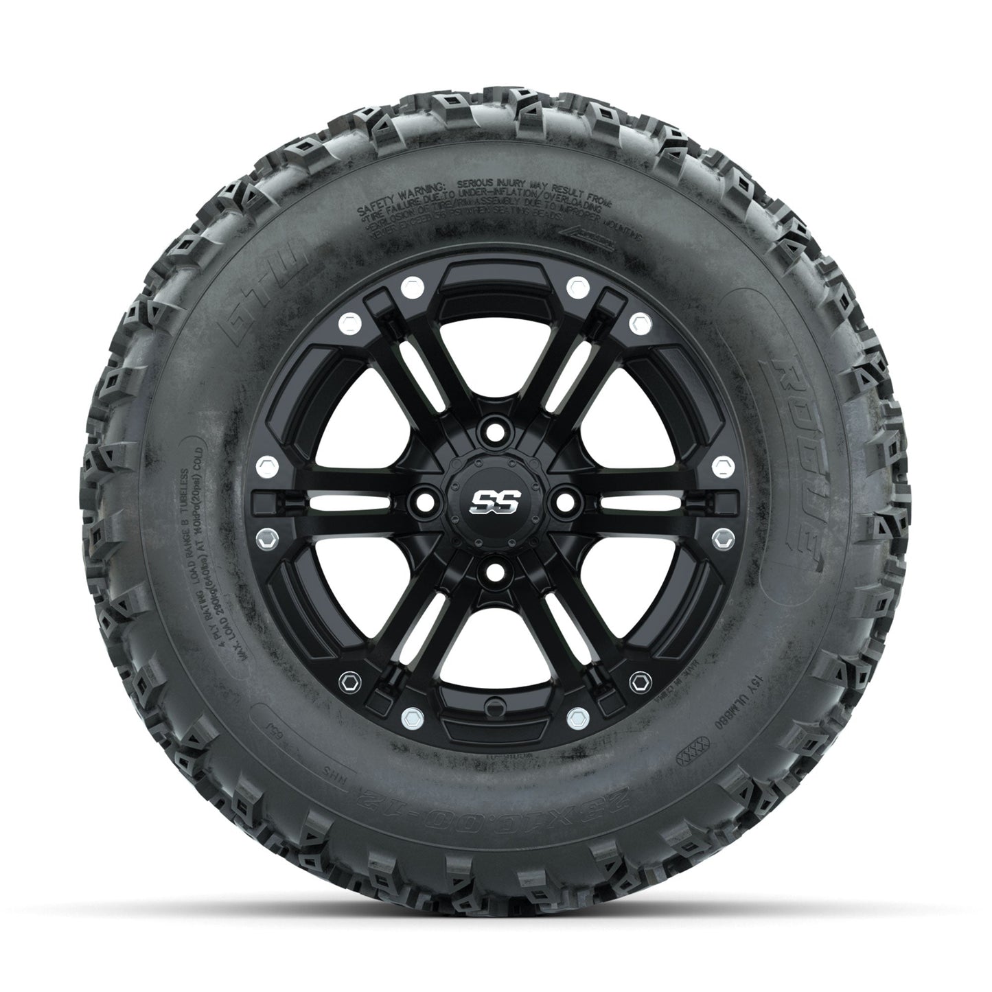 GTW Specter Matte Black 12 in Wheels with 23x10.00-12 Rogue All Terrain Tires Full Set