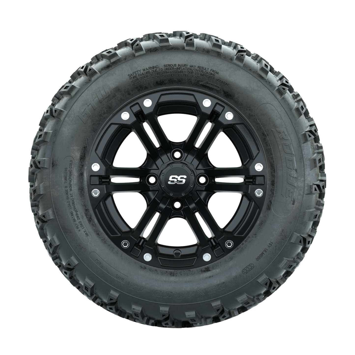 GTW Specter Matte Black 12 in Wheels with 23x10.00-12 Rogue All Terrain Tires Full Set