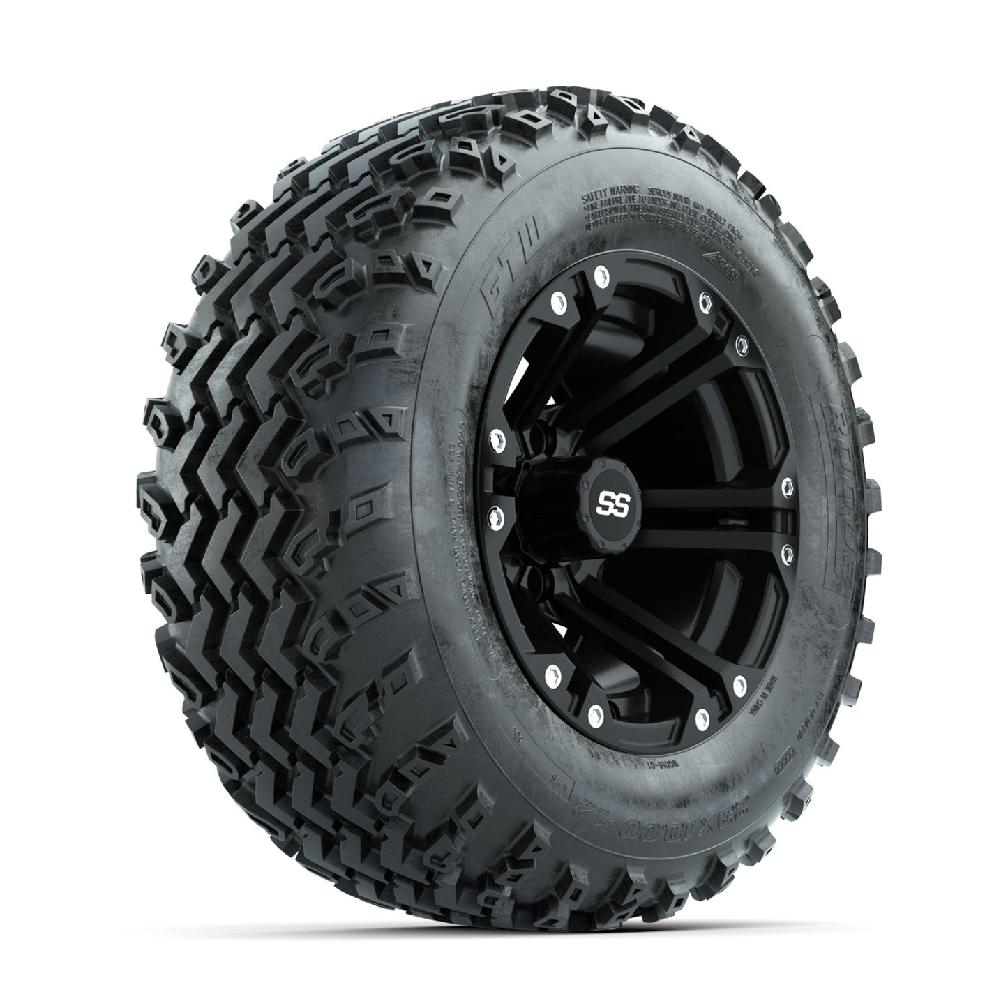 GTW Specter Matte Black 12 in Wheels with 23x10.00-12 Rogue All Terrain Tires Full Set