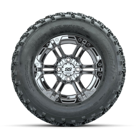 GTW Specter Chrome 12 in Wheels with 23x10.00-12 Rogue All Terrain Tires Full Set