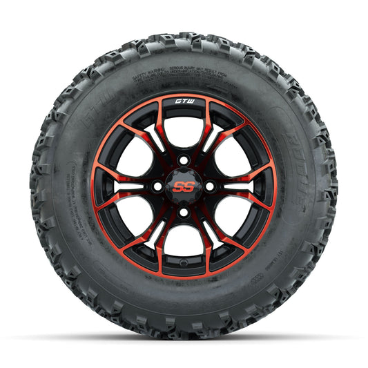 GTW Spyder Red/Black 12 in Wheels with 23x10.00-12 Rogue All Terrain Tires Full Set