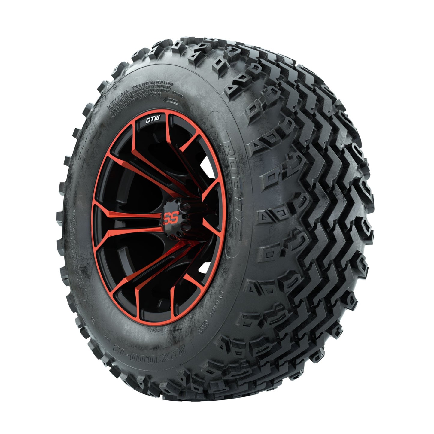 GTW Spyder Red/Black 12 in Wheels with 23x10.00-12 Rogue All Terrain Tires Full Set