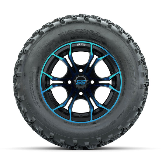 GTW Spyder Blue/Black 12 in Wheels with 23x10.00-12 Rogue All Terrain Tires Full Set