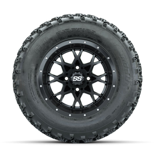 GTW Vortex Matte Black 12 in Wheels with 23x10.00-12 Rogue All Terrain Tires Full Set