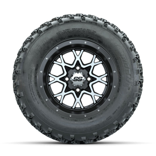 GTW Vortex Machined/Matte Grey 12 in Wheels with 23x10.00-12 Rogue All Terrain Tires Full Set