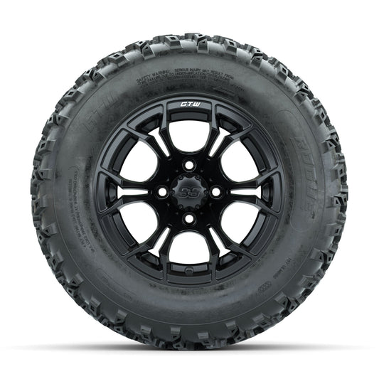 GTW Spyder Matte Black 12 in Wheels with 23x10.00-12 Rogue All Terrain Tires Full Set