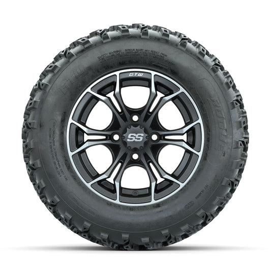 GTW Spyder Machined/Grey 12 in Wheels with 23x10.00-12 Rogue All Terrain Tires Full Set